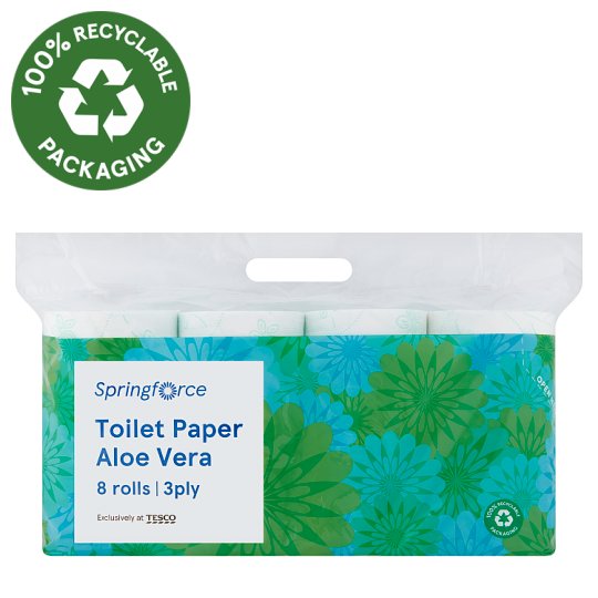 Springforce Toaletní papír s vůní aloe vera 3-vrstvý 8 rolí
