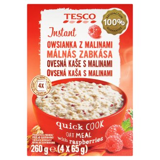 Tesco Instant ovesná kaše s malinami 4 x 65g