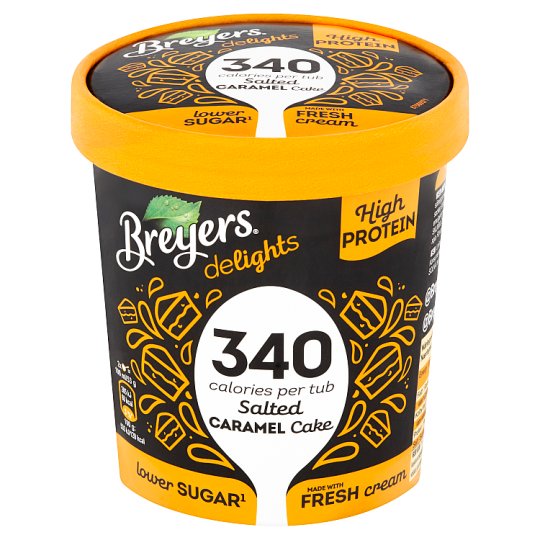 Breyers Delights Salted Caramel Cake proteinová zmrzlina v kelímku 500ml
