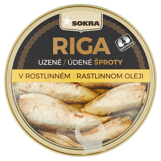 Sokra Riga uzené šproty v rostlinném oleji 120g