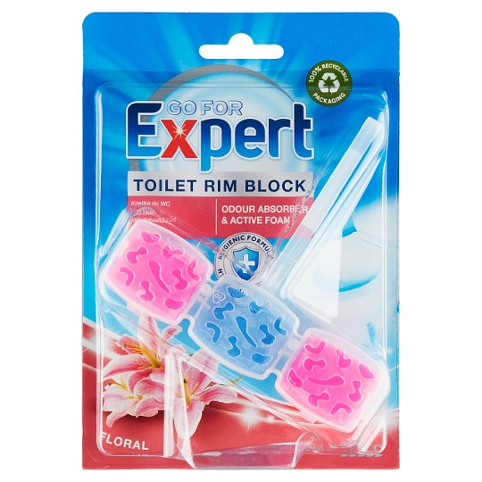 Go for Expert Floral Toilet Rim Block 45g Tesco Groceries