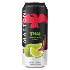 Mattoni Thai thajská limetka & chilli jemně perlivá 0,5l