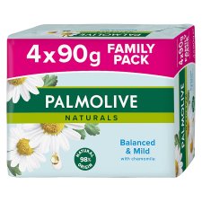 Palmolive Naturals Balanced & Mild Bar Soap 4x90g - family pack