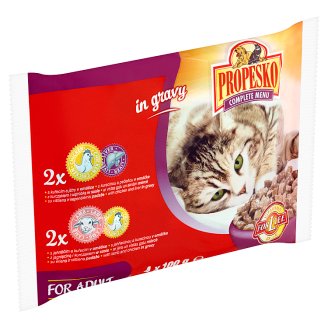 Propesko Kompletní krmivo pro dospělé kočky 4 x 100g