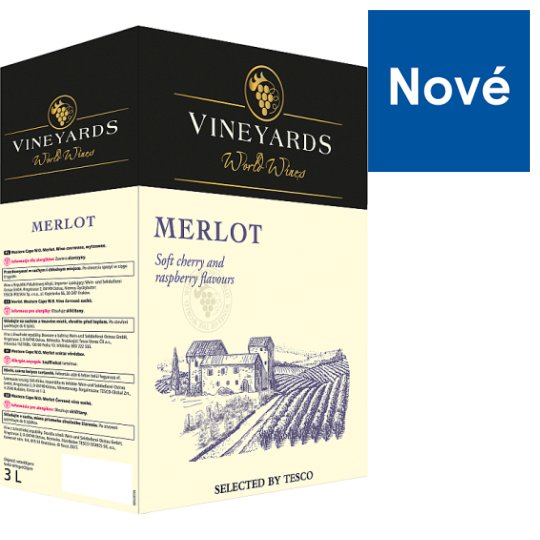 Vineyards World Wines Merlot Wine Red Dry 3L