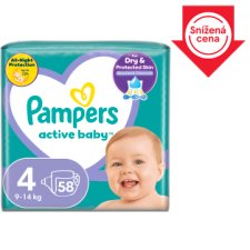 Pampers Active Baby 4, 58 Plenky, 9kg-14kg