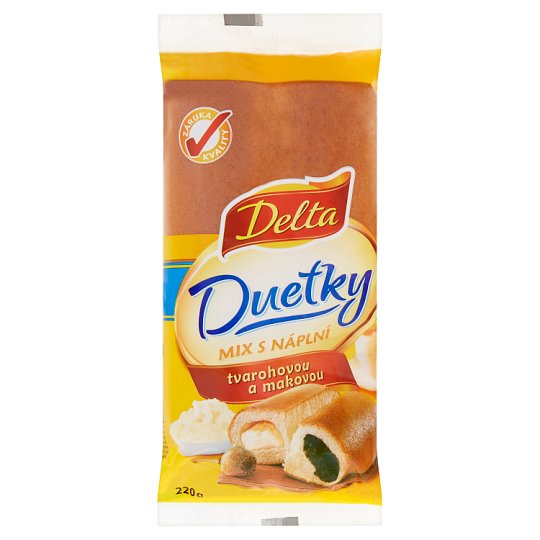 Delta Duetky mix s náplní tvarohovou a makovou 220g