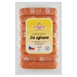 Vodňanské Kuře Kuřecí párky se sýrem 290g