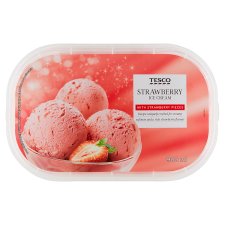 Tesco Strawberry Ice Cream with Strawberry Pieces 900ml