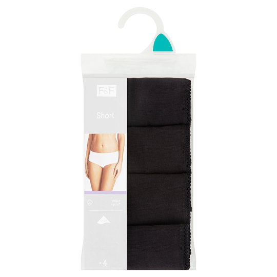 F&F Short Brief 4 Pieces in a Pack, 38, Black