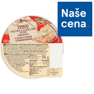 Tesco Paštika s kuřecími játry a rajčaty 100g