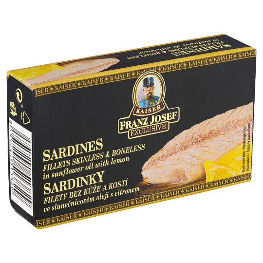 Kaiser Franz Josef Exclusive Sardinky filety ve slunečnicovém oleji s citronem 90g