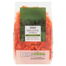 Tesco Fusilli bezvaječné sušené těstoviny z mouky z červené čočky 250g