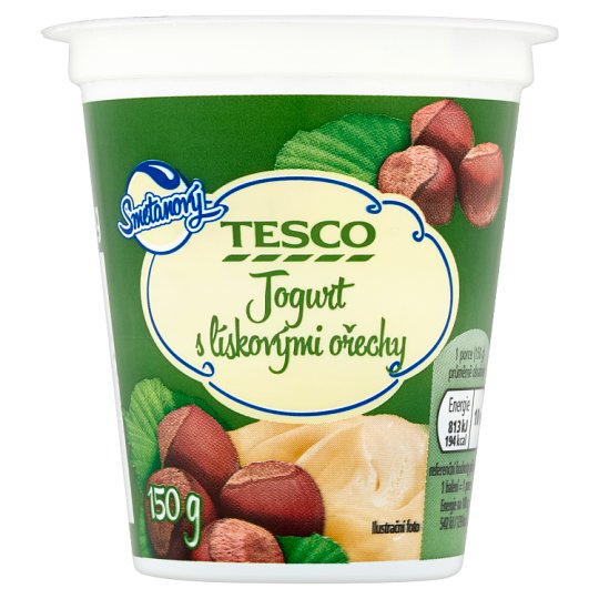 Tesco Smetanový jogurt s lískovými ořechy 150g