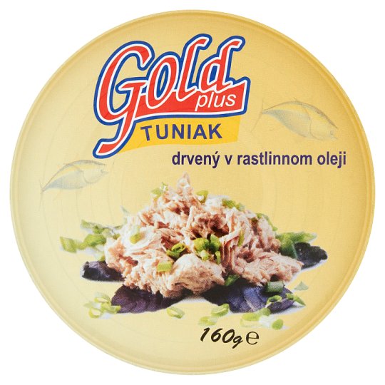 Gold Plus Tuňák drcený v rostlinném oleji 160g