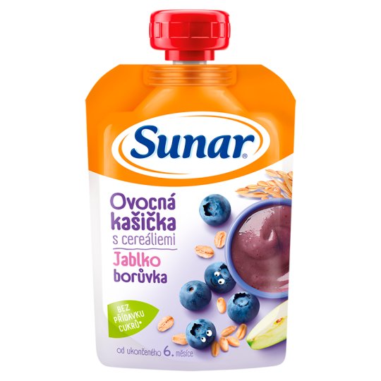 Sunárek Kašička s cereáliemi jablky a borůvkami 120g