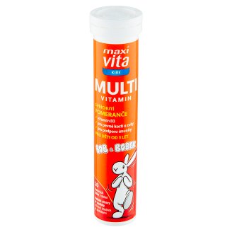 MaxiVita Kids Multivitamin s příchutí pomeranče 20 šumivých tablet 76g