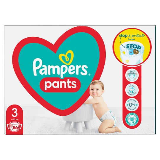 Pampers Pants Size 3, 86 Nappies, 6kg11kg Tesco Groceries