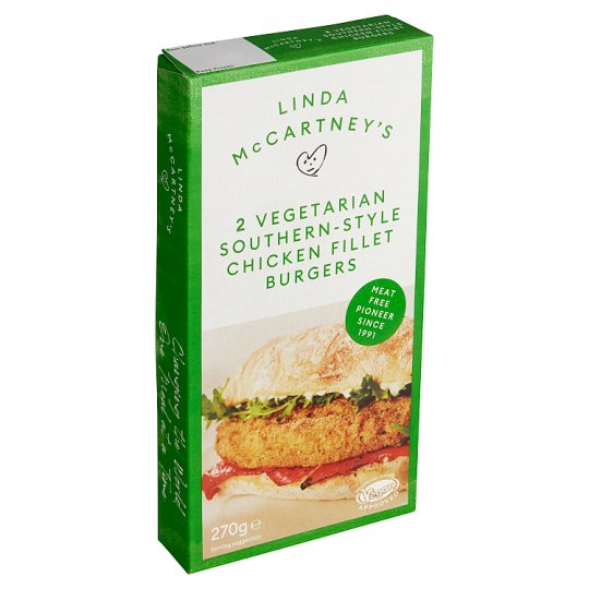 Linda McCartney's 2 vegetariánské kuřecí fillet burgery v jižanském stylu 270g