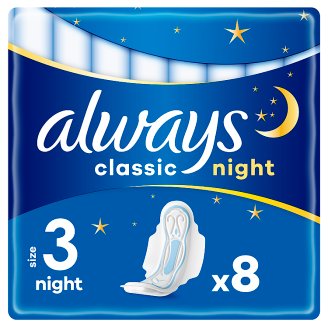 Always Classic Night Hygienické Vložky S Křidélky 8 ks