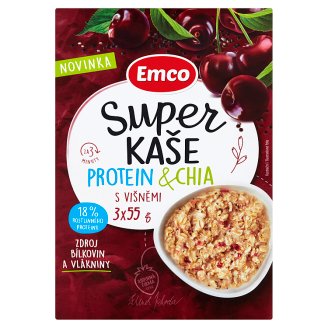 Emco Super kaše protein & chia s višněmi 3 x 55g