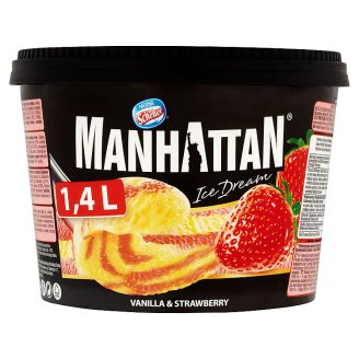 Manhattan Ice Dream Mražený krém vanilkový a jahodový 1400ml