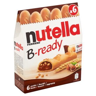 Nutella B-ready Křupavá oplatka plněná lískooříškovou pomazánkou s kakaem a křupkami 6 x 22g
