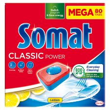 Somat Classic Power Lemon Tablets for Automatic Dishwasher 80 pcs 1328g