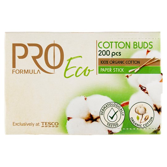 Tesco Pro Formula Eco Cotton Buds 200 pcs Tesco Groceries