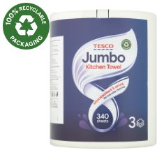 Tesco Jumbo Kitchen Towel 3-Ply 1 Roll