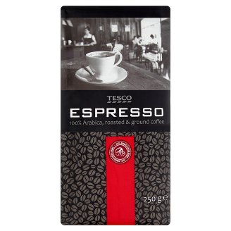 Tesco Espresso pražená mletá káva 100% Arabica 250g