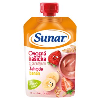 Sunárek Kašička s cereáliemi banány a jahodami 120g