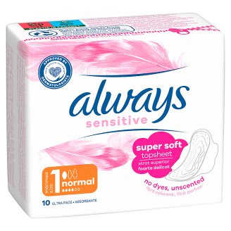 Always Ultra Sensitive Normal Vložky S Křidélky (Velikost 1) 10 ks