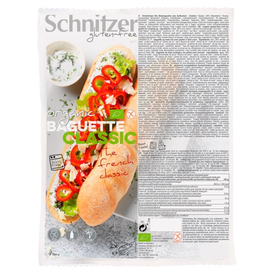 Schnitzer Bio bageta klasická k dopečení 360g