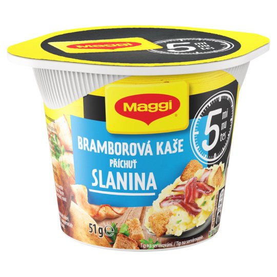 MAGGI 5 minutes Bramborová kaše s příchutí slaniny kelímek 51g