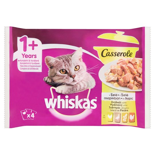 Whiskas Casserole drůbeží výběr v želé 4 x 85g