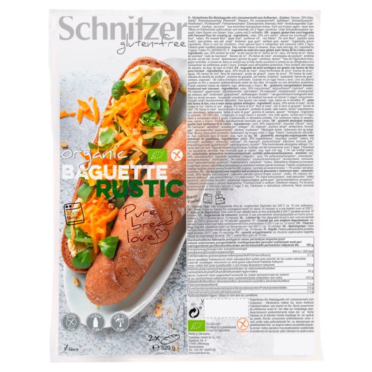 Schnitzer Bio bageta rustikálního stylu se lněnou moukou k dopečení 320g