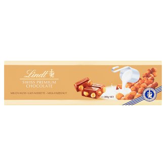 Lindt Švýcarská mléčná čokoláda s celými jádry lískových ořechů 300g