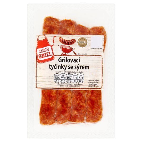 Tesco Grill Grilovací tyčinky se sýrem 340g