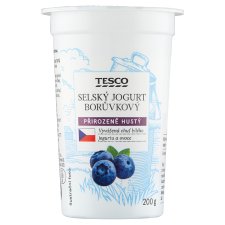 Tesco Selský jogurt borůvkový 200g