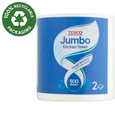 Tesco Jumbo Kitchen Towels 2-Ply 1 Roll