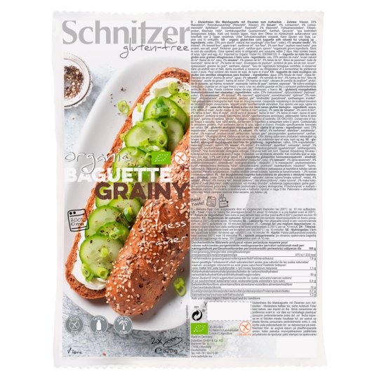 Schnitzer Bio bageta vícezrnná s olejnatými semeny k dopečení 320g