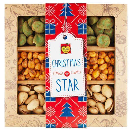 IBK Trade Christmas Star Mix of Nuts and Corn 240g