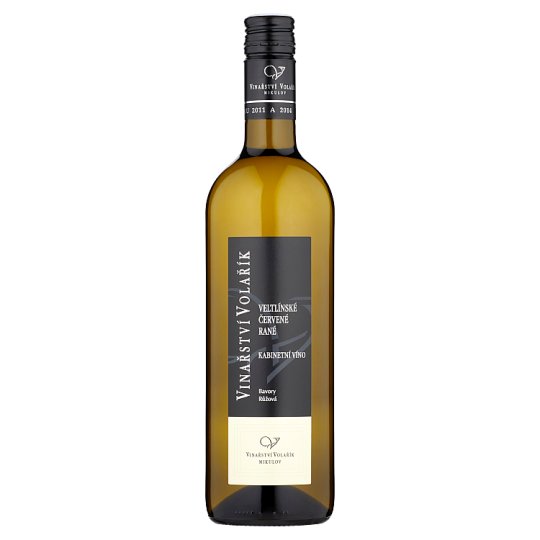 Vinařství Volařík Veltlínské červené rané kabinetní víno 0,75l