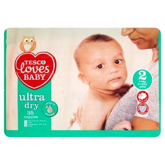 Tesco Loves Baby Ultra dry plenky 2 mini 35 ks