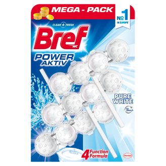 Bref Power Aktiv Pure White tuhý WC blok 3 x 50g