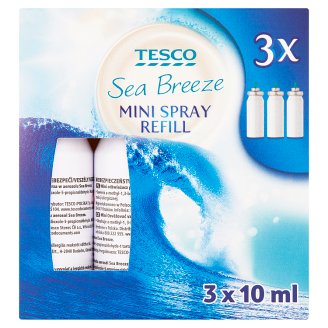 Tesco Sea Breeze mini osvěžovač vzduchu aerosol náhradní náplň 3 x 10ml