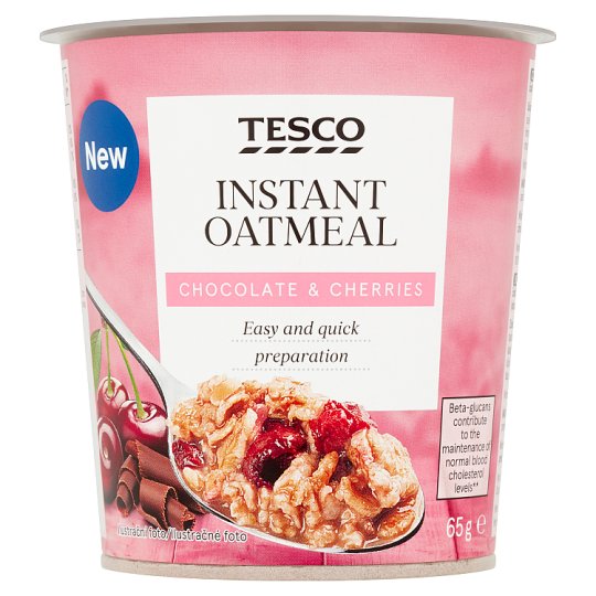 Tesco Ovesné vločky s kousky čokolády a višněmi 65g