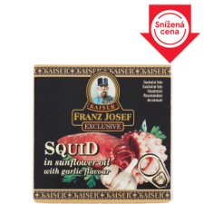 Franz Josef Kaiser Exclusive Squid in Sunflower Oil with Garlic Flavour 80g