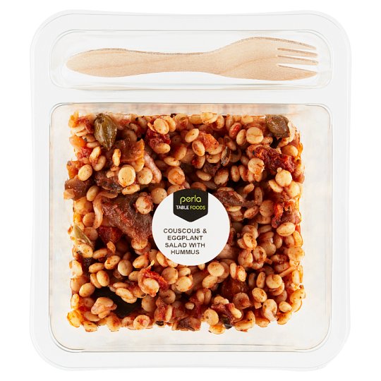 Tesco Salát z vařeného kuskusu s grilovaným lilkem v rajčatové omáčce a cizrnovou pastou 180g